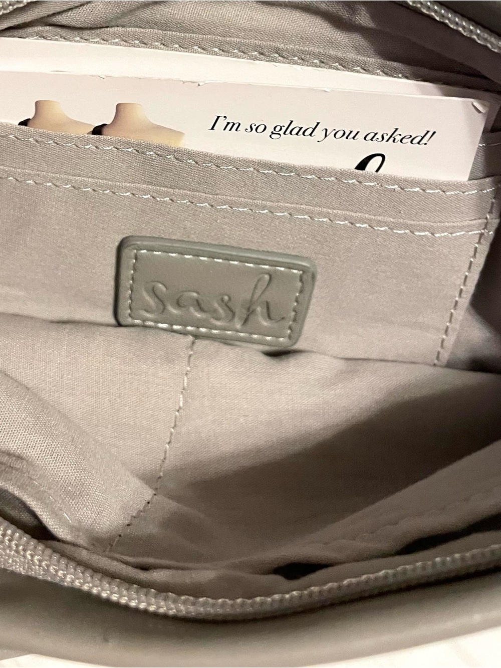 Sash Bag Vegan Leather Standard Gray Crossbody - Picture 7 of 16